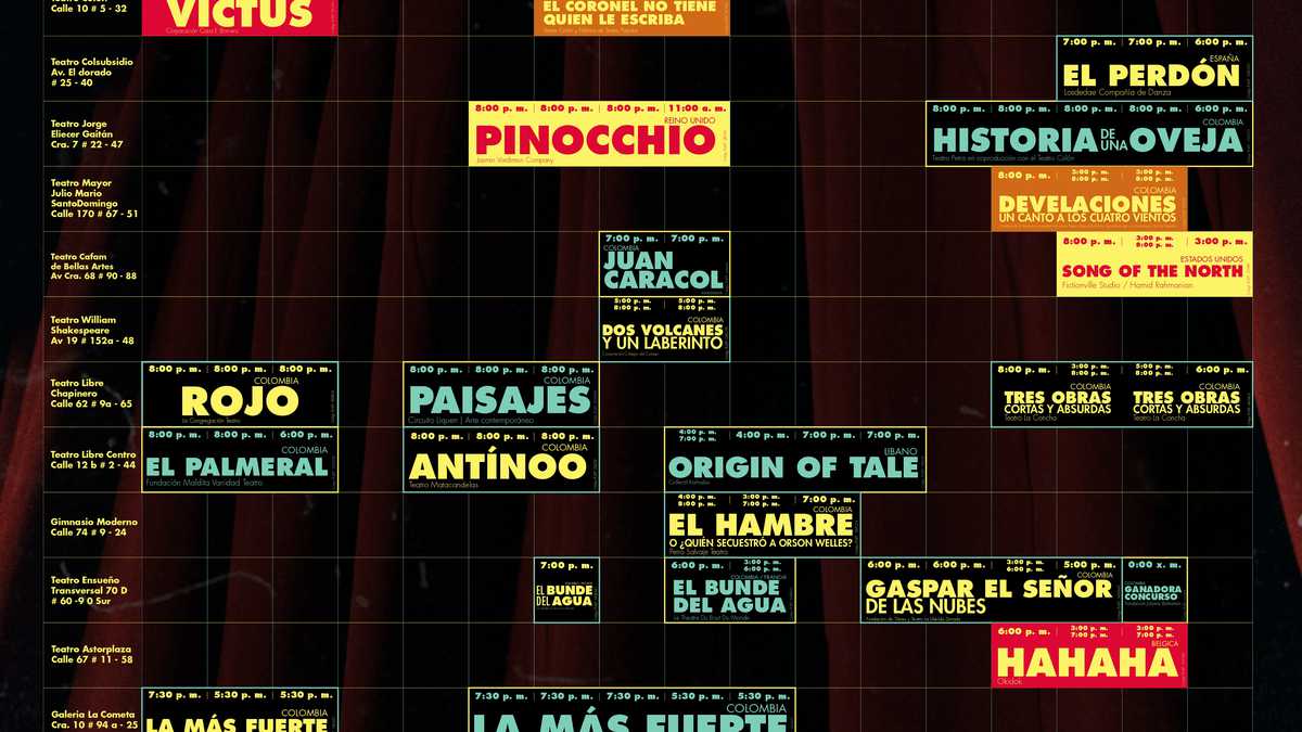 Programación completa del Festival Iberoamericano de Teatro 2022.
