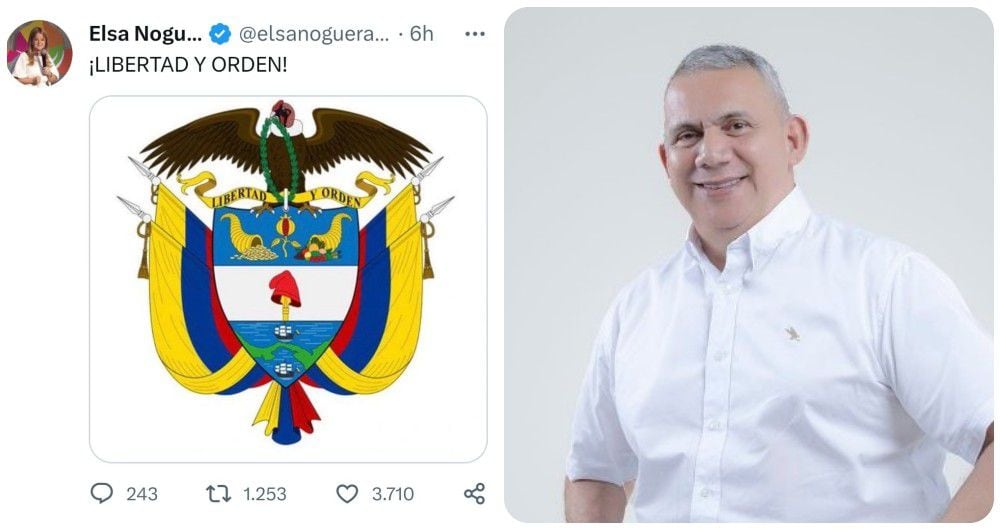 El escudo de Colombia y Máximo Noriega.