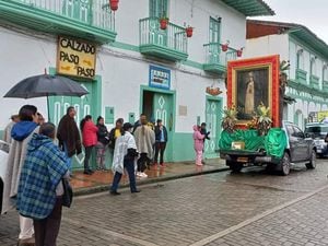 La procesión y peregrinación a su paso por El Cocuy, Boyacá.
