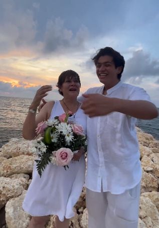 Alina Lozano y Jim Velásquez se casaron en Cartagena. Fue una boda simbólica.