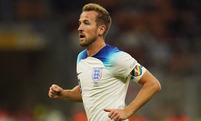 England's Harry Kane with UEFA One Love armband during the UEFA Nations League Group C Match at San Siro Stadium, Italy. Picture date: Friday September 23, 2022. (Photo by Getty Images/Nick Potts/PA Images)