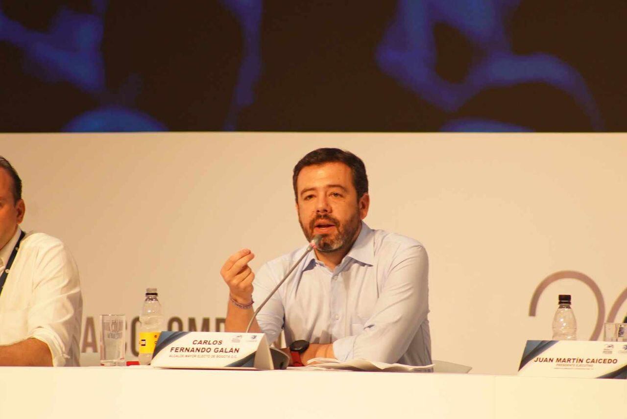 El alcalde electo de Bogotá, Carlos Fernando Galán, desde el Congreso Nacional de Infraestructura en Cartagena.