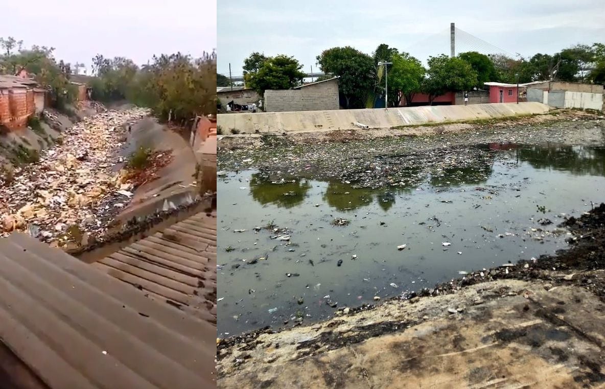 Arroyos arrastran toneladas de basura en Barranquilla.