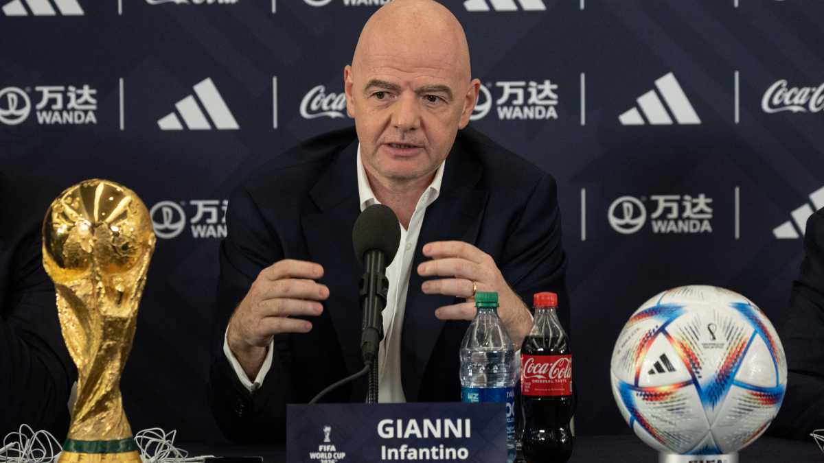 FIFA President Gianni Infantino speaks during a press conference in New York on June 16, 2022. Mexico City's iconic Azteca Stadium and the Los Angeles Rams' multi-billion-dollar SoFi Stadium were among 16 venues named on June 16 to stage games at the 2026 World Cup being held in the United States, Canada and Mexico.
AFP/Yuki IWAMURA