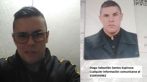 Diego Sebastián Santos Espinosa, persona desaparecida en Bogotá.