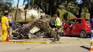 Un accidente en La Guajira dejó cuatro personas muertas y cinco heridos. Foto: cortesía Policía.