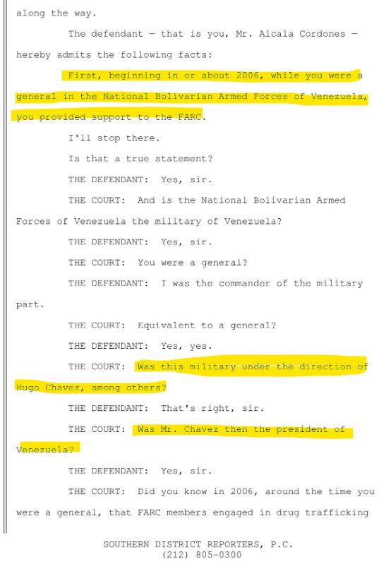 General Cliver Alcalá reconoció los vínculos entre las Farc y el chavismo.