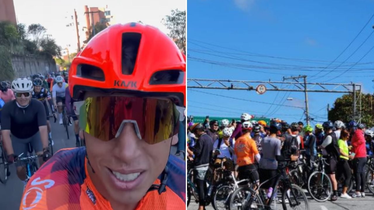 Egan Bernal reunió a cientos de ciclistas en la capital colombiana,