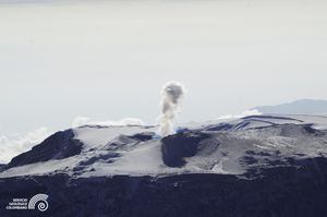 Volcán Nevado del Ruiz. Imagen no corresponde a la actividad del 5 de abril. Imagen de referencia.