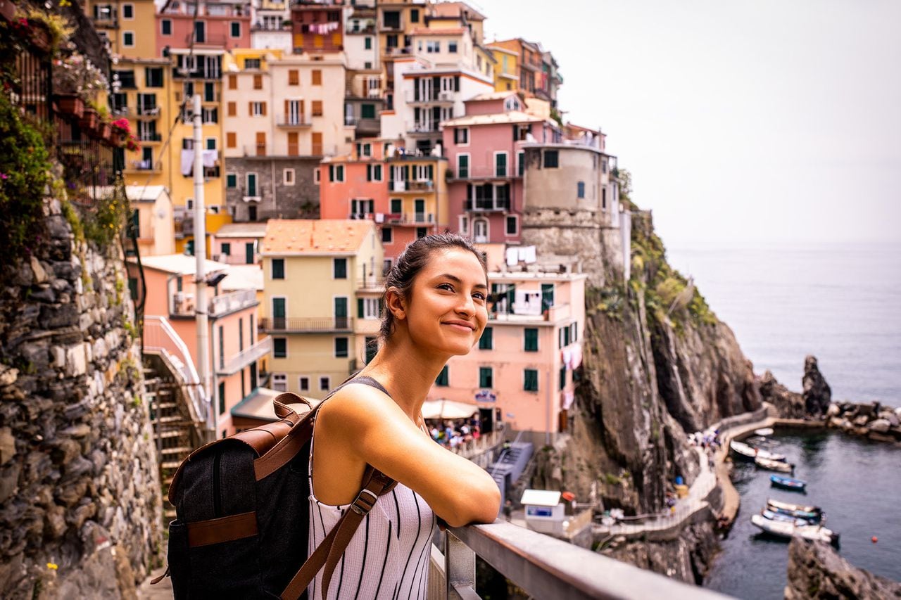 Mujer turista en Italia.