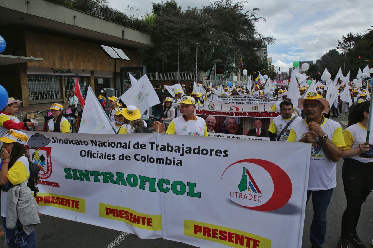 Marchas 1 de Mayo día del trabajo, apoyo al Presidente Gustavo Petro, Fecode