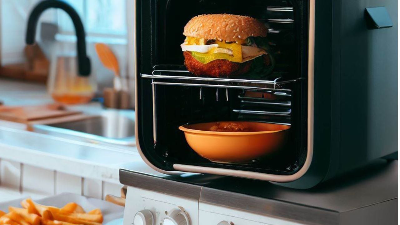 Así puede preparar una exquisita hamburguesa con su freidora de aire, según la IA.