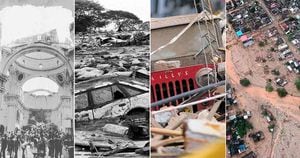 Imágenes del terremoto de Popayán (1983), Armero (1985), terremoto del eje cafetero (1999) y la reciente inundación en Mocoa.