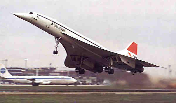 British Airways’ Concorde G-BOAA departing Heathrow, 11:40 a.m., 21 January 1976. (Adrian Meredith/British Airways)