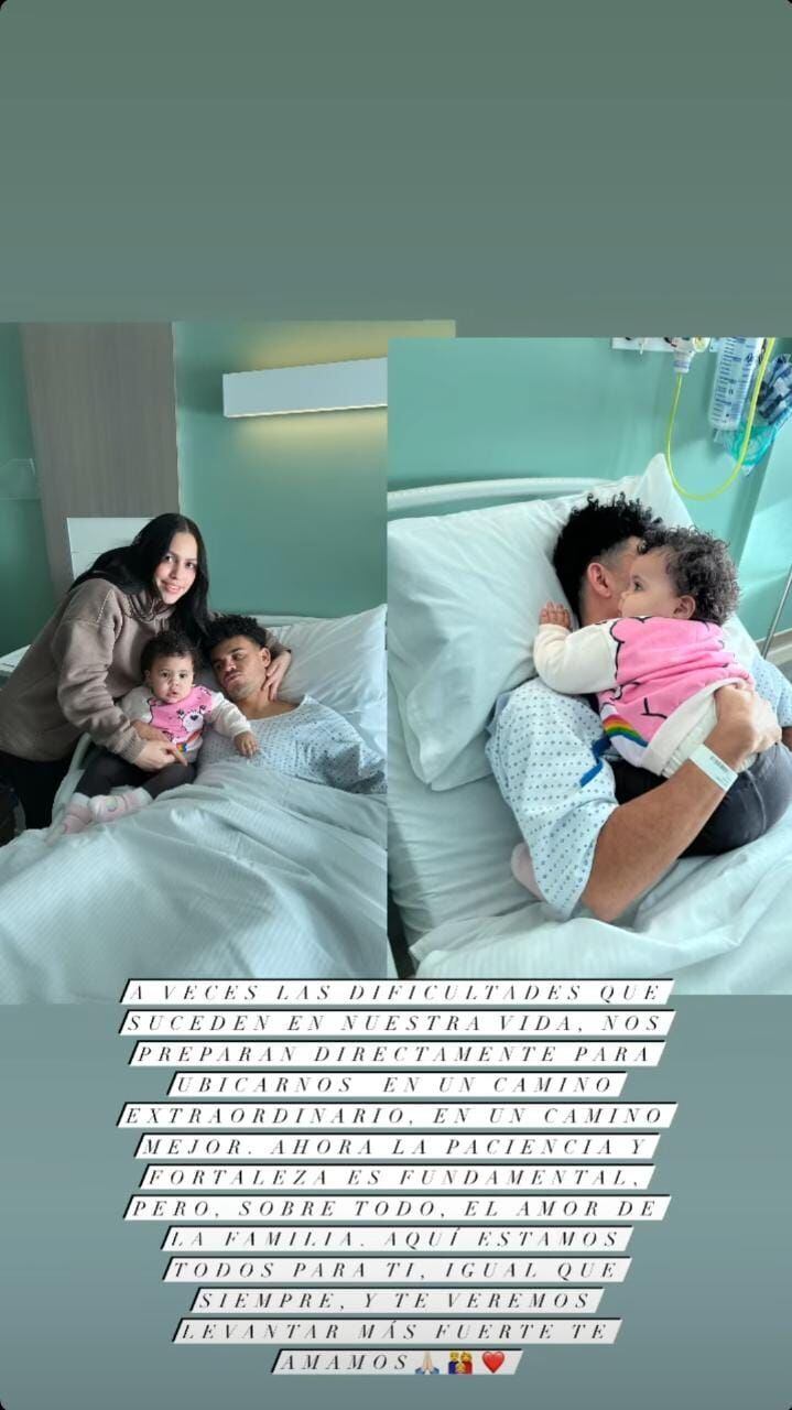 Díaz recibió la visita de su familia en la clínica