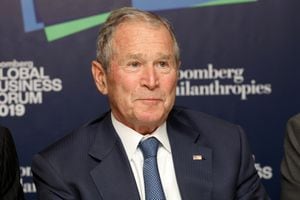 Former U.S. President George W. Bush  Photographer: Bess Adler/Bloomberg via Getty Images