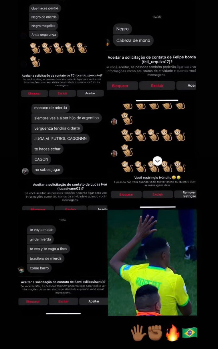 Los mensajes que le llegaron a Renan tras el partido entre Brasil y Túnez.