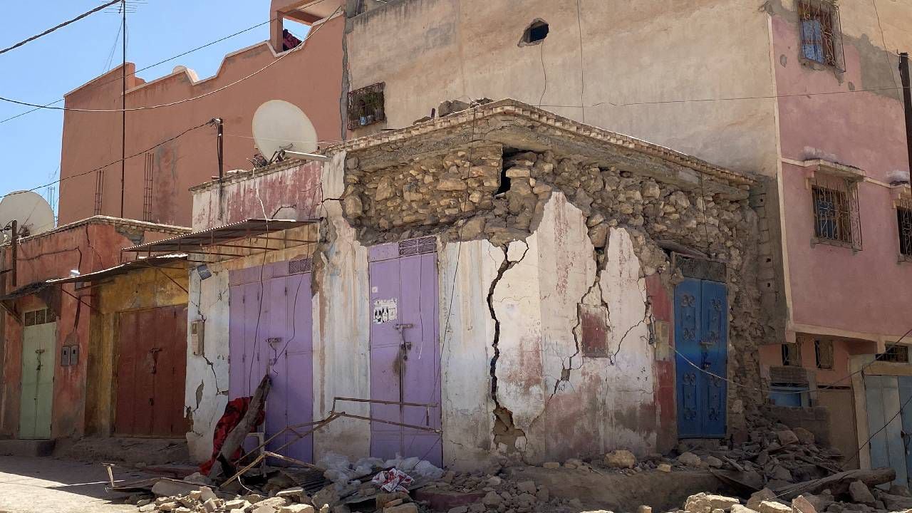 Panorama de los daños tras un poderoso terremoto en Amizmiz, Marruecos , 9 de septiembre de 2023.