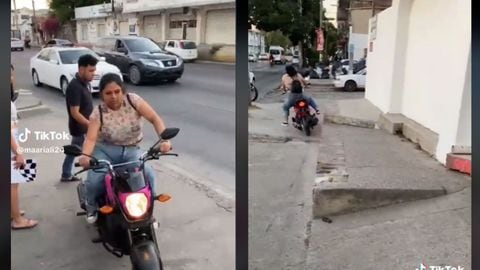 Video: Mujer que había comprado su moto la estrelló sacándola del consesionario