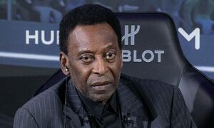 PARIS, FRANCE - APRIL 02: Edson Arantes do Nascimento a.k.a. Pele attends the 'Hublot loves Football': Pele and Kylian Mbappe meeting at Hotel Lutetia on April 02, 2019 in Paris, France. (Photo by Marc Piasecki/Getty Images)