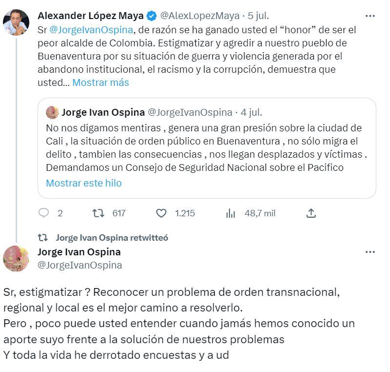 Trinos de Alexander López contra Jorge Iván Ospina