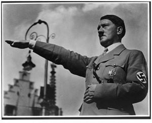 Adolf Hitler Saluting, 1934   (Photo by Library of Congress/Corbis/VCG via Getty Images)