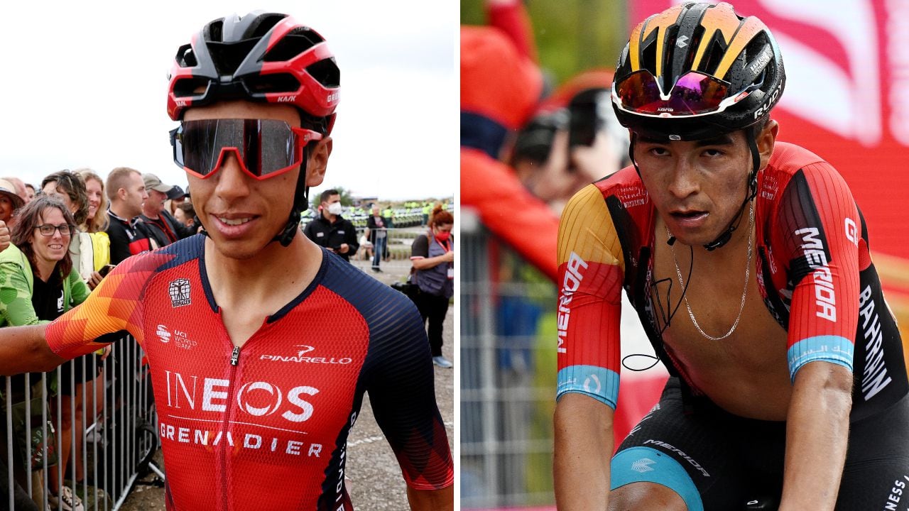 Egan Bernal y Santiago Buitrago, ciclistas colombianos participantes en la Vuelta a España 2023.
