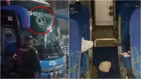 Delincuentes lanzaron una piedra contra un bus para tratar de atracar a sus 45 pasajeros; tres persnas resultaron heridas tras el impacto