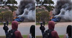 Bus del SITP fue quemado en medio de una manifestación en Bogotá