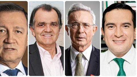 Ernesto Macías, Óscar Iván Zuluaga, Álvaro Uribe y Edward Rodríguez