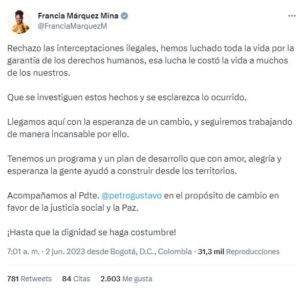 Twitter Francia Márquez