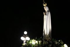 The procession of the statue of Our Lady of Fatima in Portugal