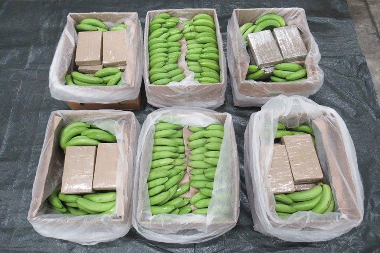 la policía británica realizó una incautación récord de 5,7 toneladas de cocaína en un contenedor en el puerto de Southampton. La cocaína, con un valor en la calle de más de 450 millones de libras esterlinas (525 millones de libras esterlinas) según los precios del mercado del Reino Unido, estaba oculta en un cargamento de plátanos procedentes de América del Sur.