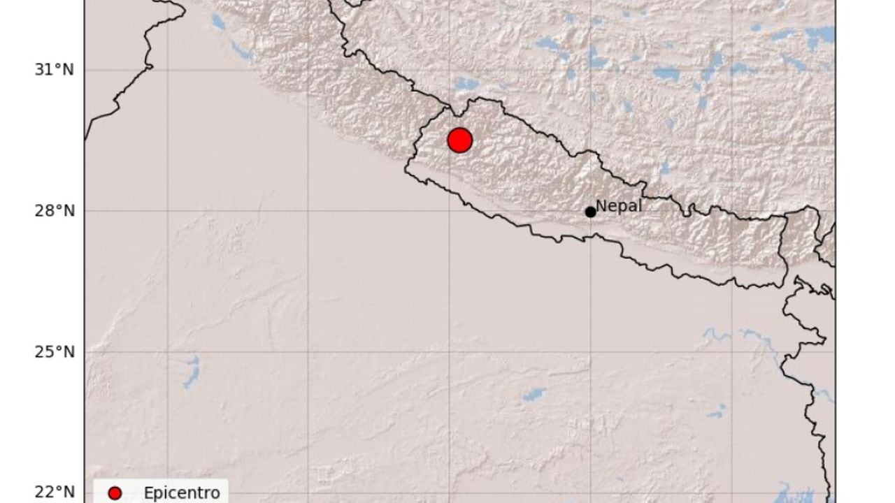 El Servicio Geológico Colombiano reportó el sismo de 5,7 en Nepal.