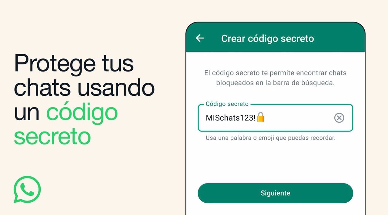 WhatsApp dejará agregar un código secreto para desbloquear un chat.