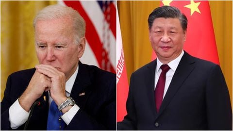Aumentan las tensiones entre Estados Unidos y China. A la izquierda, el presidente Joe Biden y a la derecha su par chino, Xi Jinping.