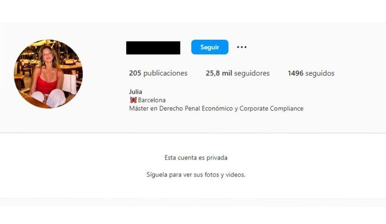 Captura de pantalla de la cuenta de la mujer que ahora vinculan con Piqué.