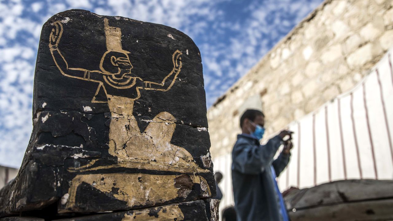 Los restos de la antigua ciudad de Saqqara están ubicados al sur del Cairo. Foto: Khaled Desouki / AFP
