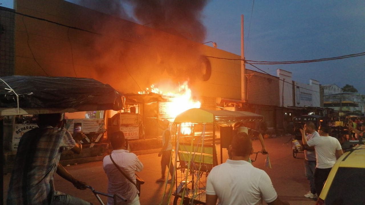 Incendio en el centro de Barranquilla.