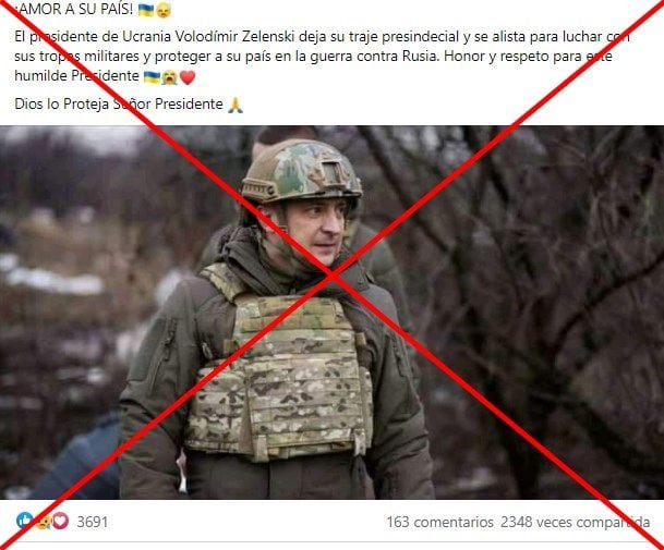 Presidente de Ucrania vestido con uniforme militar