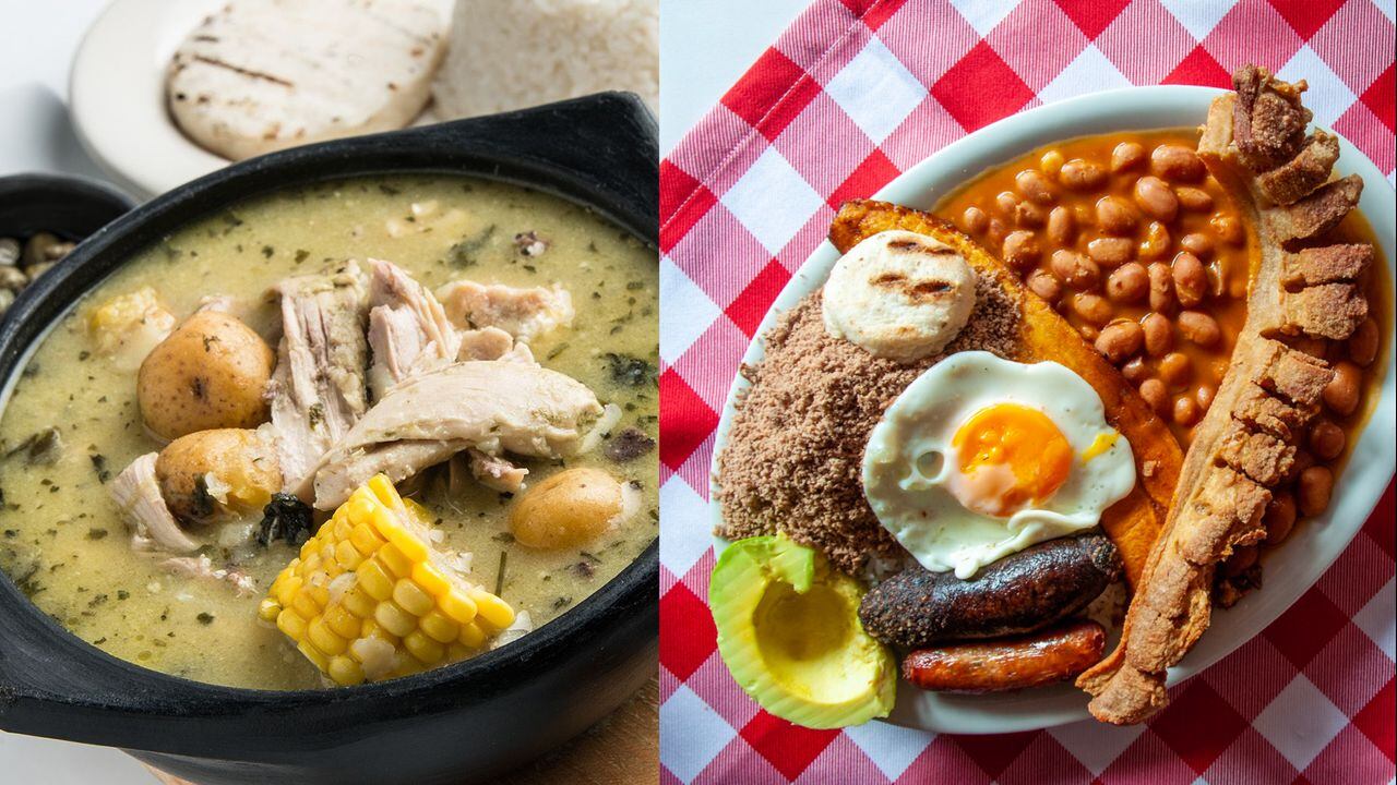 El ajiaco y la bandeja paisa son dos de los platos típicos más conocidos en todo Colombia.