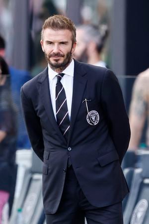 David Beckham vestido con el traje del Inter Miami