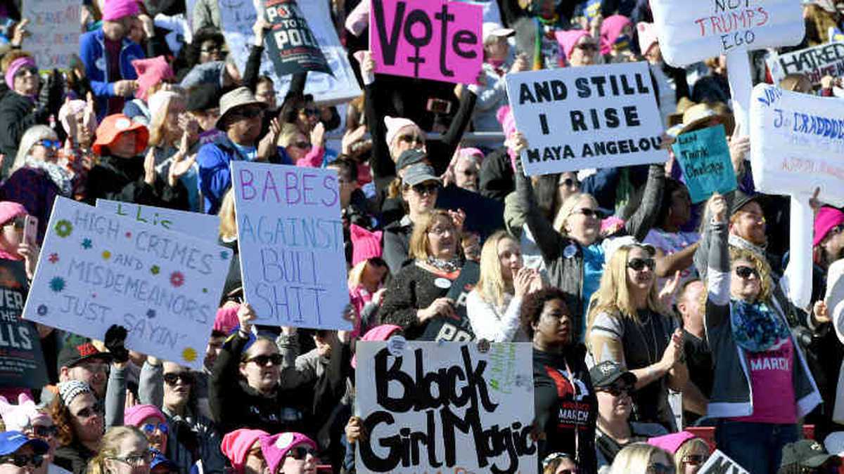 Manifestantes de la segunda Marcha de las mujeres el 21 de enero de 2018 en Las Vegas. Crédito: Ethan Miller / Getty Images North America / AFP.