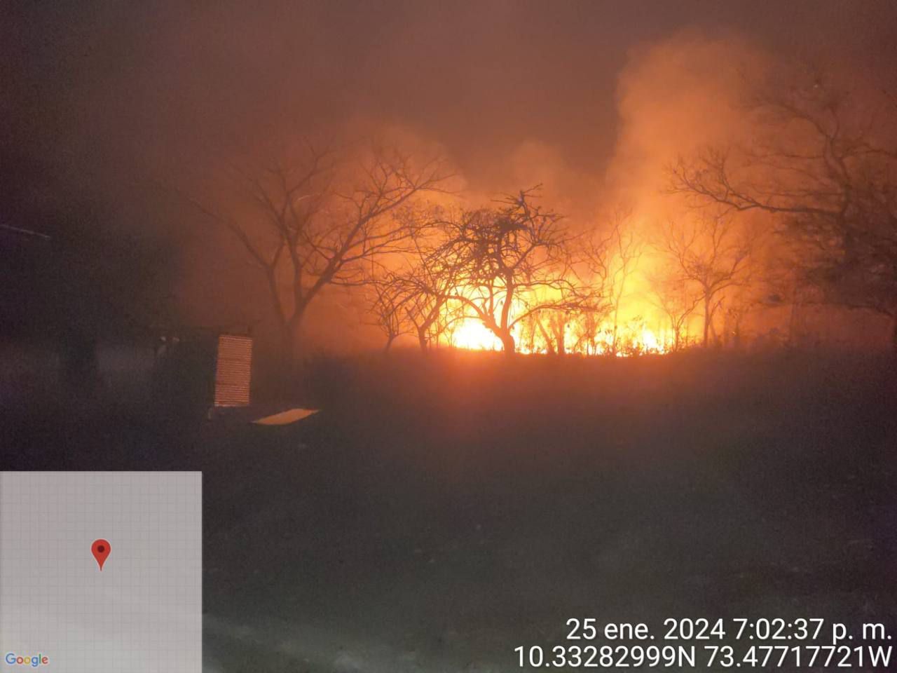 Incendio en el Piedemonte de la Sierra Nevada de Santa Marta