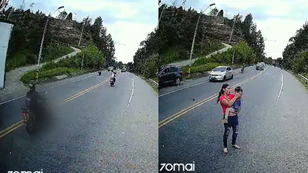 Increíble: niña cruzó una carretera en Antioquia, fue atropellada por dos  motos y sobrevivió; el susto quedó en video