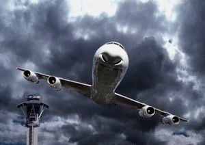 Imagen de referencia del avión volando en tormenta con lluvia y viento. Foto: Getty Images