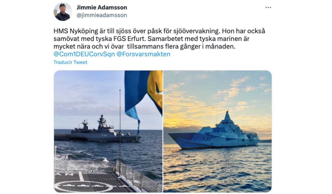 En Semana Santa, Suecia informó como junto a Alemania hacían trabajos de seguridad en el mar