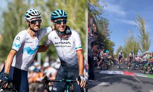 Alejandro Valverde y Vincenzo Nibali. Vuelta a España 2022 - Etapa 21.