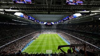 El videomarcador 360º del Estadio Santiago Bernabéu, casa del Real Madrid, en Madrid (España)