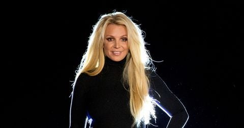 FILE - Singer Britney Spears makes an appearance in front of the Park MGM hotel-casino in Las Vegas on Oct. 18, 2018. The Shakespeare Theatre Company in Washington, D.C. announced Thursday that it will stage “Once Upon a One More Time,” featuring Spears’ tunes, including “Oops!… I Did It Again,” “Lucky,” “Stronger” and “Toxic.” (Steve Marcus/Las Vegas Sun via AP)/Las Vegas Sun via AP)